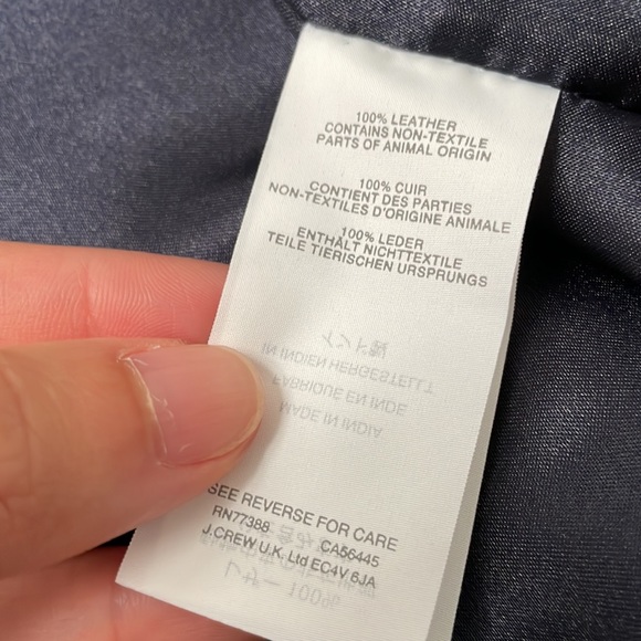 J.Crew Navy Leather Motorcycle Jacket - Picture 8 of 12